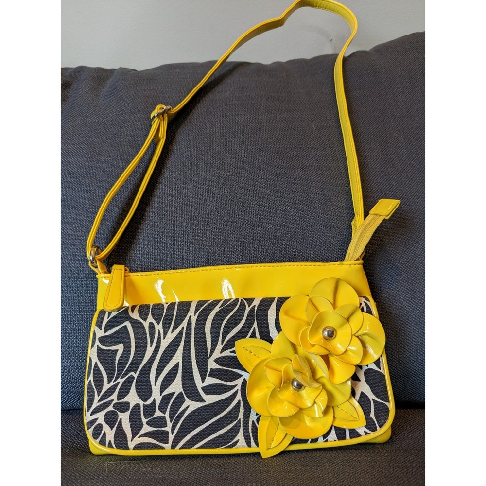 Yellow Patent leather crossbody bag